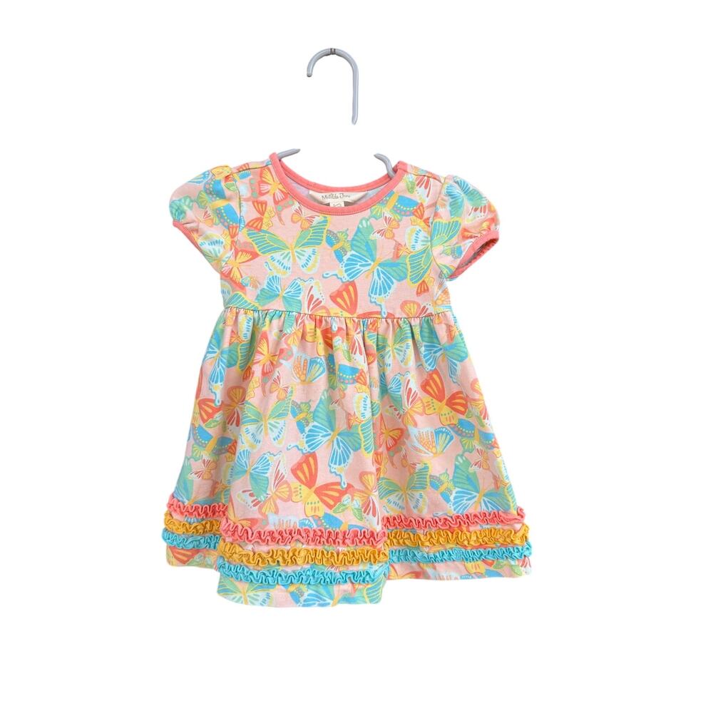 Matilda Jane Butterfly Print Ruffle Lap Dress 6-12 M - Picture 2 of 4